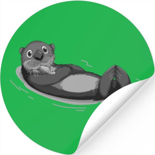 Lazy Sea Otter Funny Otters Stickers