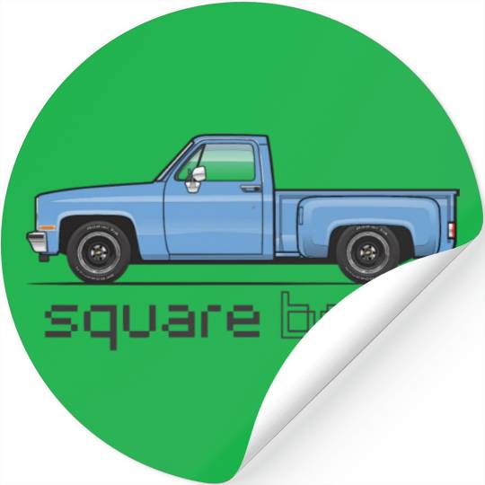 Square Body Light Blue Stickers