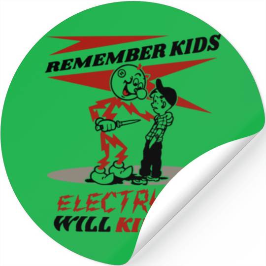 Reddy's Kilowatts Electricity Will Kill You Stickers
