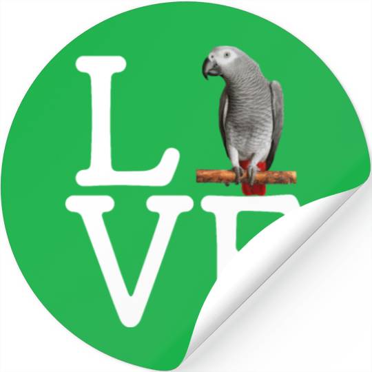 i love my grey parrot, african grey parrot Stickers