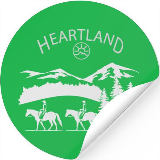 heartland ranch, heartland, sunset, vintage, retro Stickers