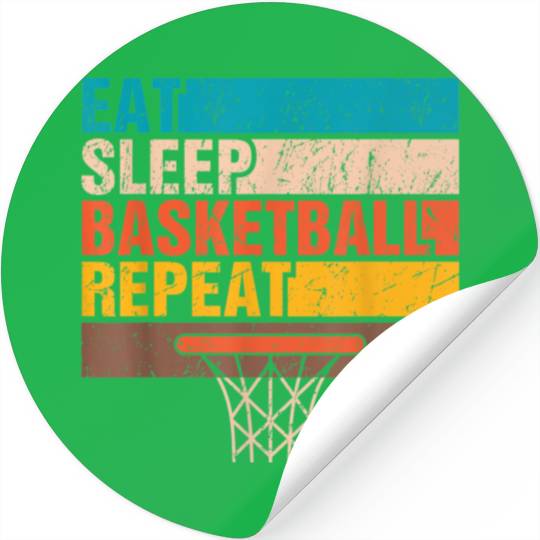 Eat Sleep Basketball Repeat Basketball Youths Gift Stickers