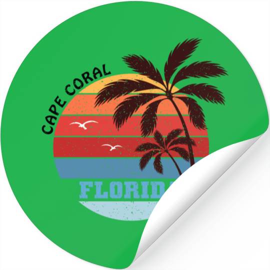 Cape Coral Est.1973 Vintage Florida summer Gift Stickers