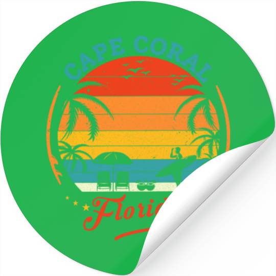 Cape Coral Est.1973 Vintage Florida summer Gift Stickers