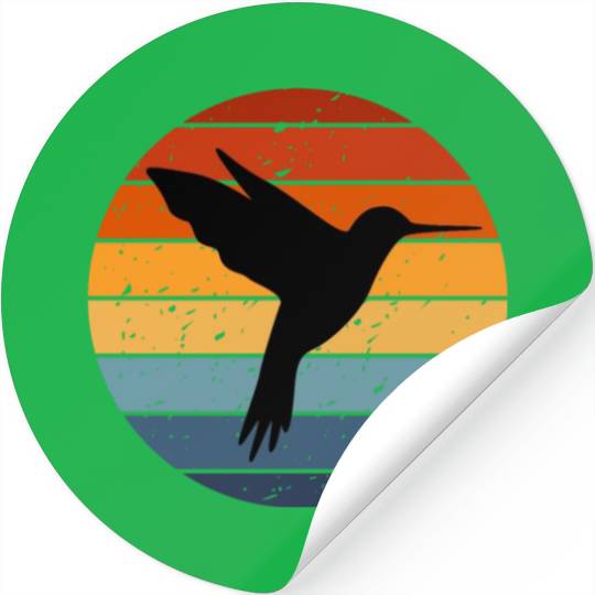 Retro Hummingbird Stickers For Hummingbird Lover