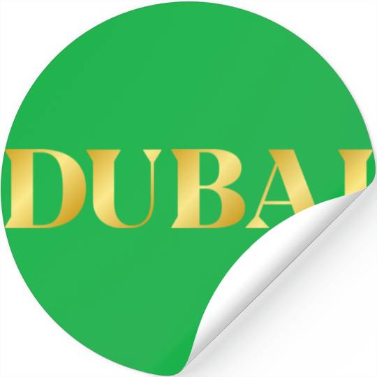 Modern Gold Glam Dubai City Typography Stickers
