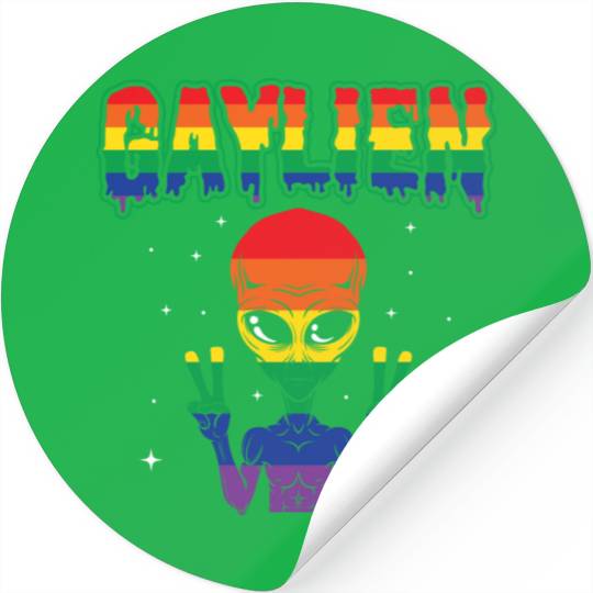 LGBT Funny Gay Alien Gaylien Rainbow Pride Gift Stickers