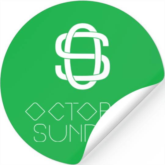 October Sunday 2022 White Logo Stickers