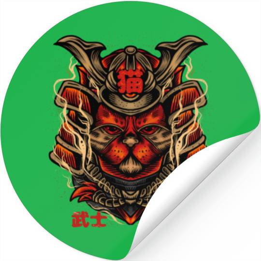 Cat Samurai Stickers