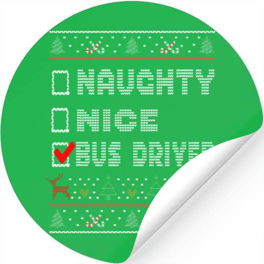 Naughty Nice Bus Driver, Matching Christmas Group Stickers