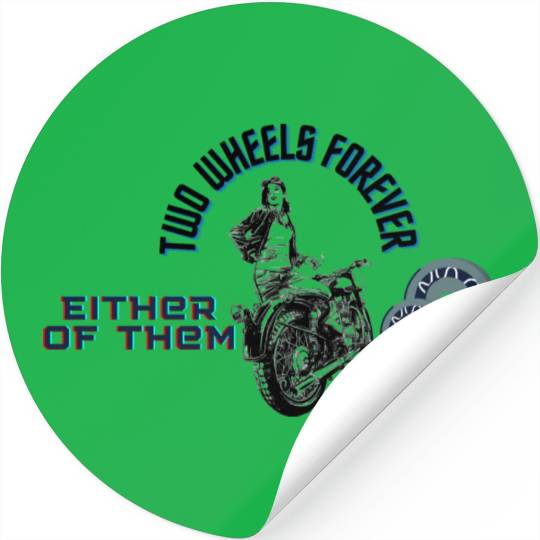 Funny lovely vintage design two wheels forever Stickers