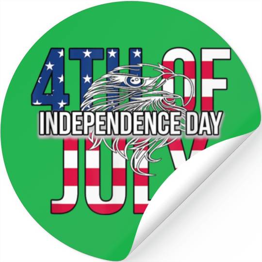 US Happy Independence Day 4th July Flag Eagle Stickers