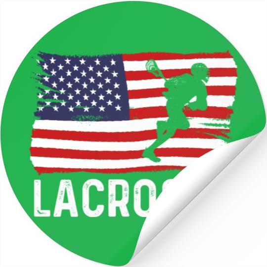 Lacrosse American Flag USA 4th Of July Stickers