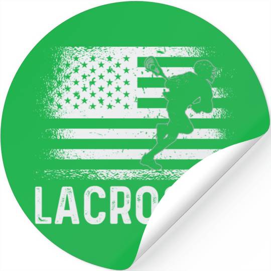 Lacrosse LAX American USA Flag Stickers