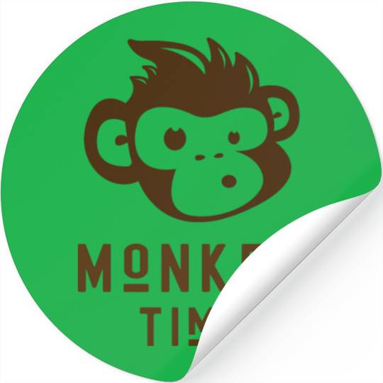 It's Monkey Time Cute Funny Monkey Face Stickers