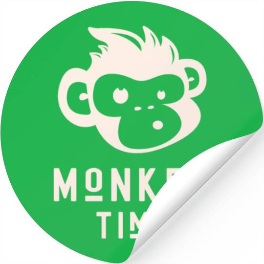 It's Monkey Time Cute Funny Monkey Face Stickers