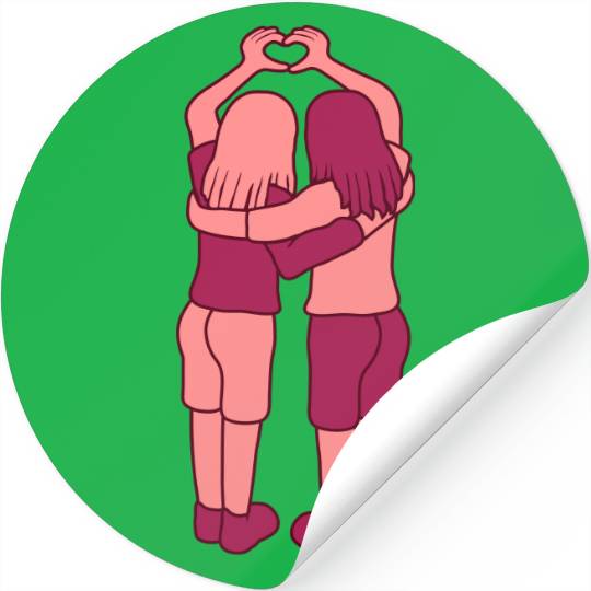 2 girlfriends love Stickers