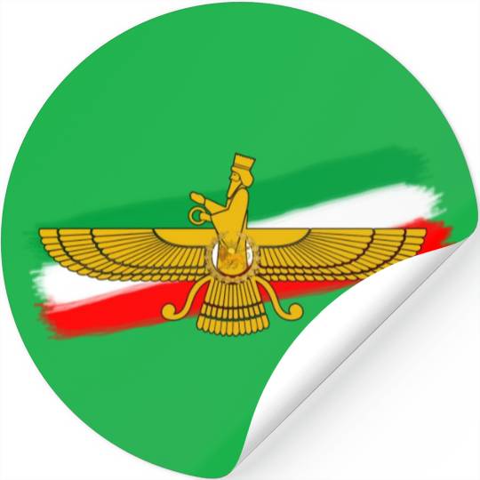 Iran Flag Faravahar Lion Sun Stickers