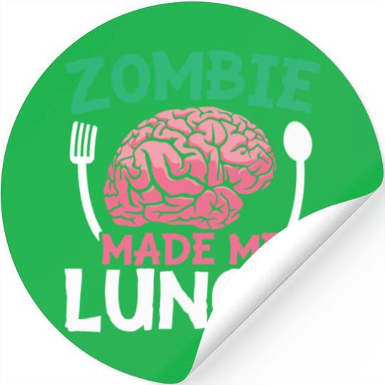 Zombie Made Me Lunch Halloween Trick Or Treat Stickers