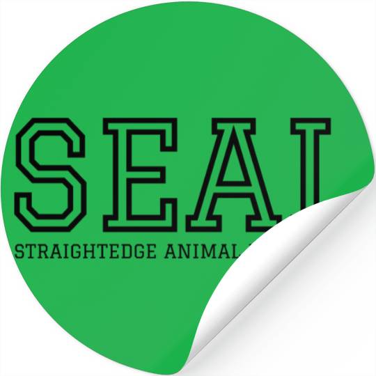 SEAL Straight Edge Animal Liberation (black font) Stickers