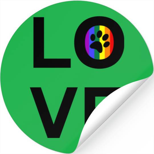 Cat Paw Love LGBT Pride Rainbow Flag Stickers