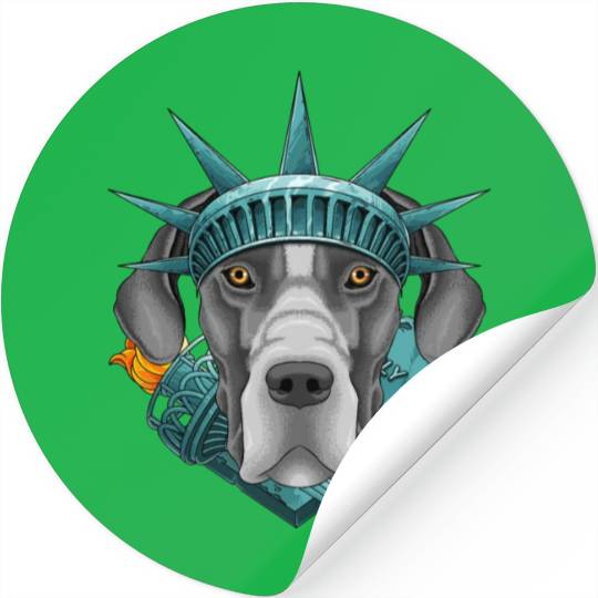 Statue Of Liberty Great Dane 4th Of July Dog USA A Stickers