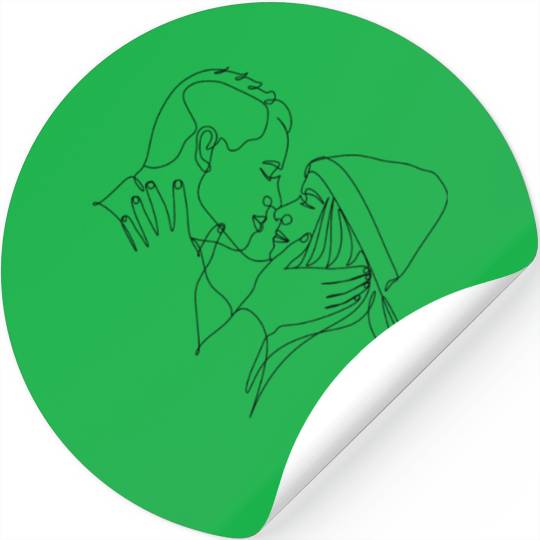 Couple One Line Stickers