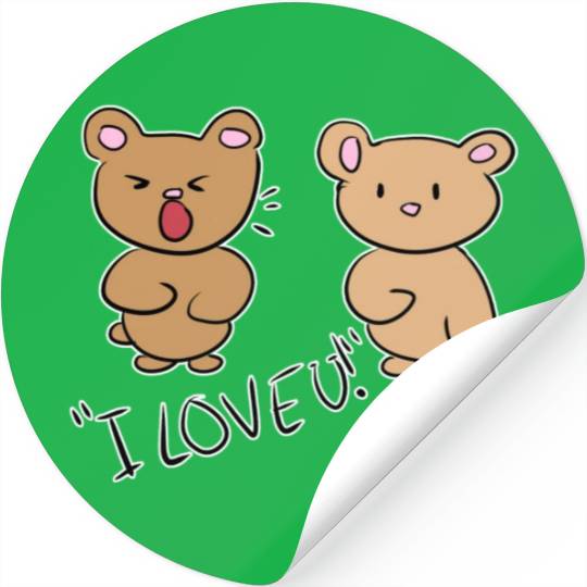 i love you teddy bear couple Stickers