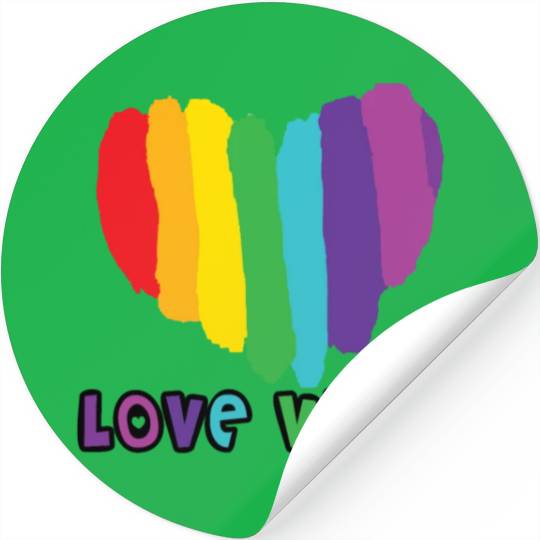 Love wins, pride rainbow heart Stickers