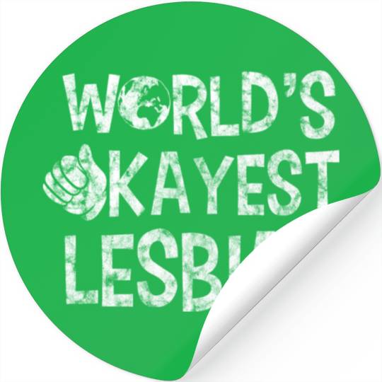 LGBT Gay Pride Lesbian World's Okayest Lesbian Stickers