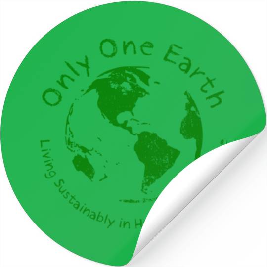 Only One Earth - dark green vintage design Stickers