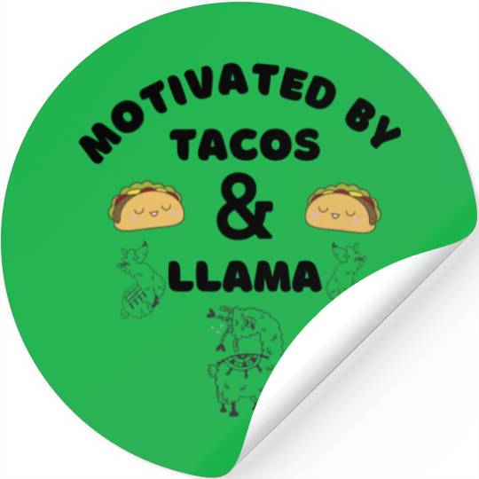 Motivated By Tacos And LLamas Stickers