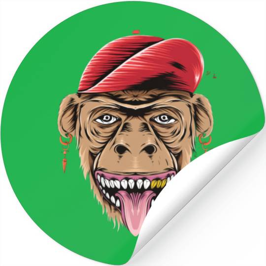 happy monkey head for Stickers