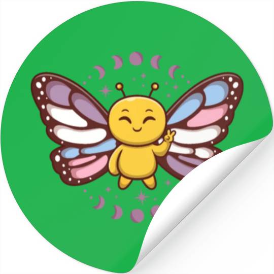 Intersex Monarch Butterfly Subtle Discreet Pride Stickers