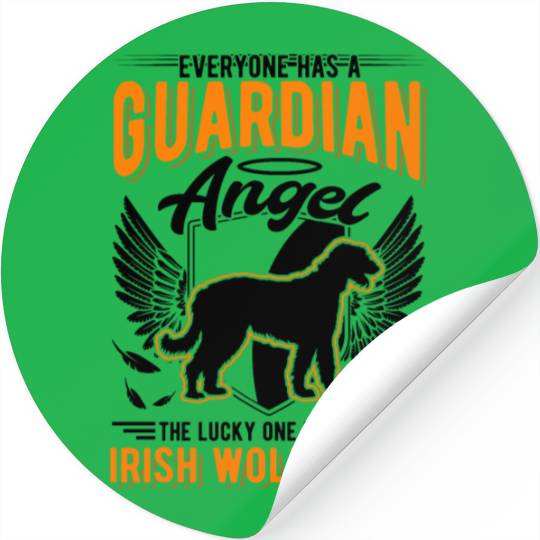 Irish Wolfhound Guardian Angel Stickers