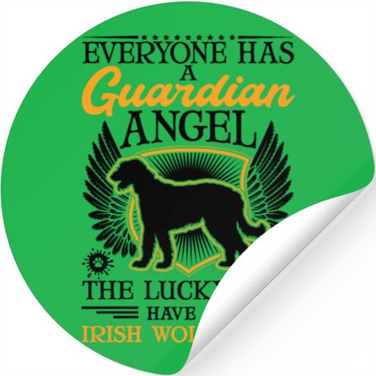 Irish Wolfhound Guardian Angel Stickers