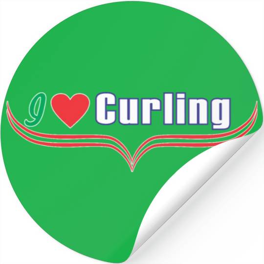 i love curling Stickers