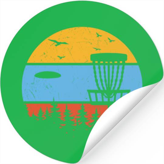 Retro Disc Golf Frolf Frisbee 70s 80s Stickers