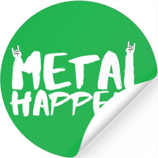 METAL Happens with Devil Horns Finger Gesture Stickers