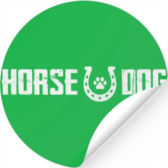 horse, dog, horse and dog, paw, vintage, retro Stickers