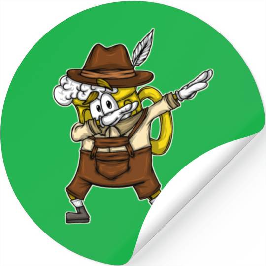 Dabbing Beer Mug Bavarian Leather Trousers Beer Stickers