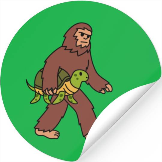 Bigfoot Sasquatch Walking Turtle Stickers