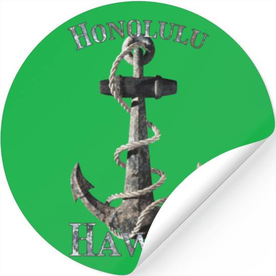 Honolulu Hawaii Nautical Anchor Sailing Stickers