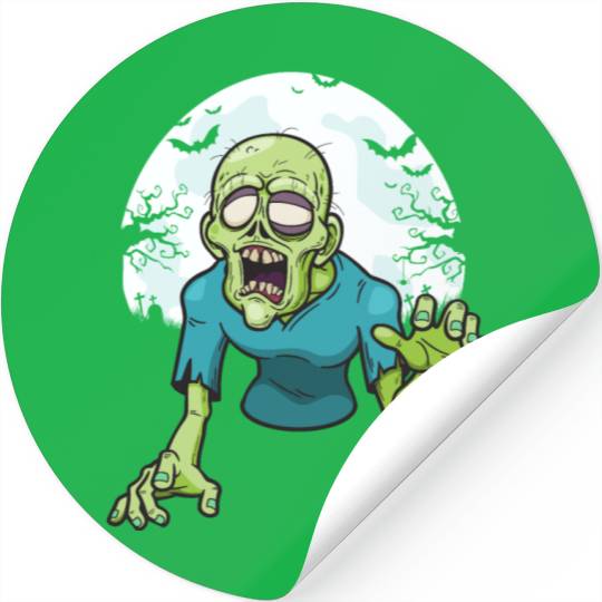 Creepy Scary Zombie Cute Adorable Halloween Zombie Stickers