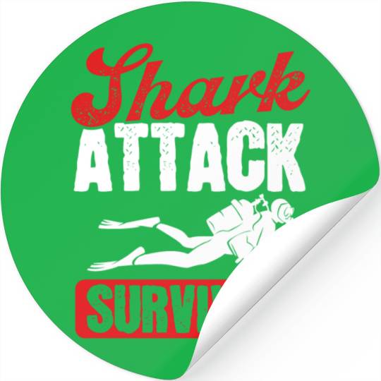 Scuba Diving Shark Attack Survivor Scuba Diver Stickers