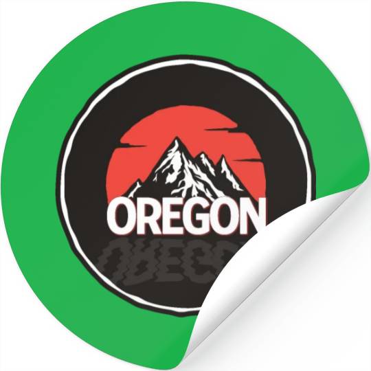Oregon - Mountains & Sunrise Stickers
