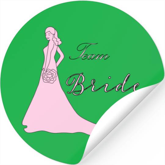 team bride pink silhouette bachelorette party Stickers
