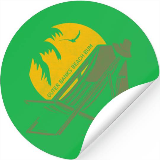 OBX Beach B OBX Army Green Vintage Stickers