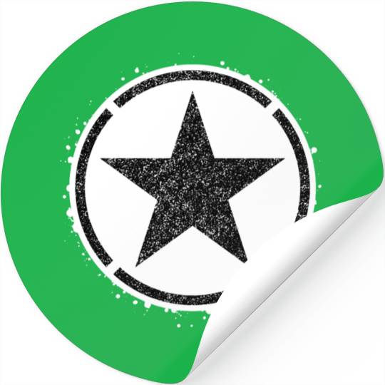 Sponge stencil Star inside circle Stickers
