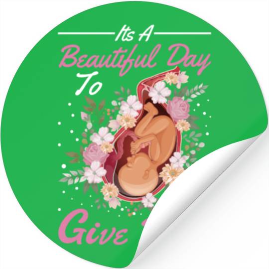 Midwife Cute Flowers Baby Catcher Doula Stickers